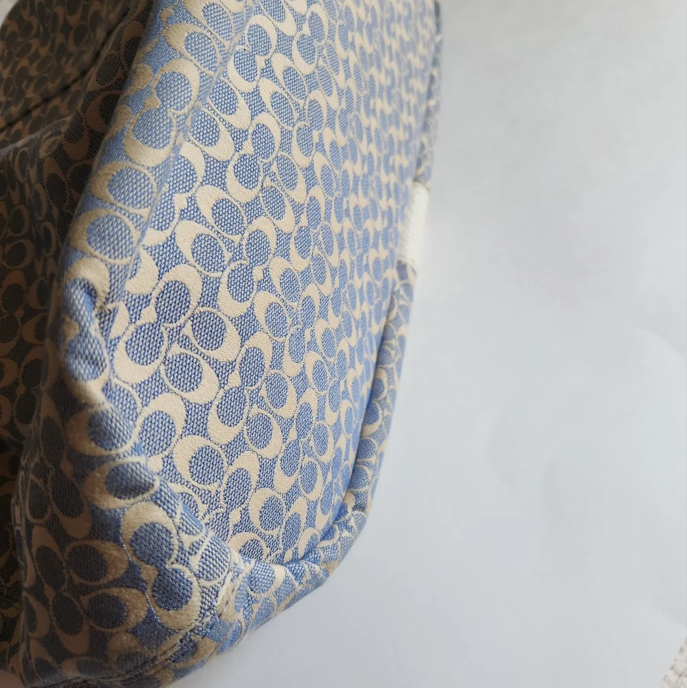 COACH SIGNATURE STRIPE JACQUARD SHOULDER BAG $348 - Picture 7 of 11